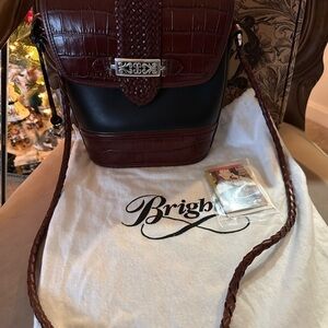 Brighton 🖤🤎 2-Toned “Rhonda” Celtic Plaque Collection Bag-Vintage Rare!!